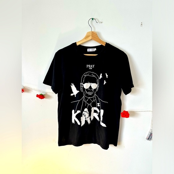 Karl Lagerfeld Graphic Chanel Logo Designer Inspired Tee L - Picture 6 of 7